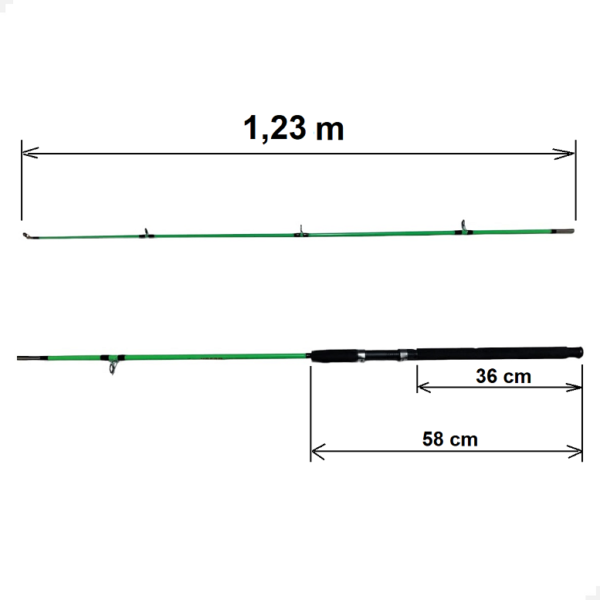 Vara p/ molinete 2,40m 2 partes - Imagem 2