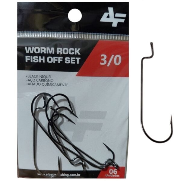 Anzol Offset 3/0 Worm Rock Fish 6 unid